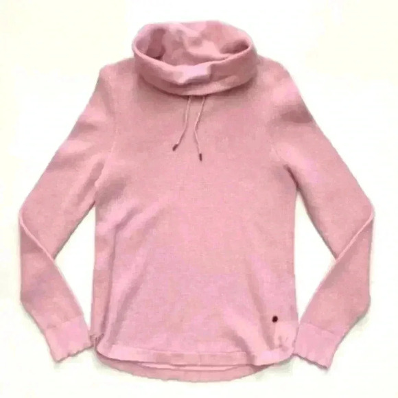 Ralph Lauren Y2k waffle weave turtleneck drawstring sweatshirt pink - Picture 1 of 8
